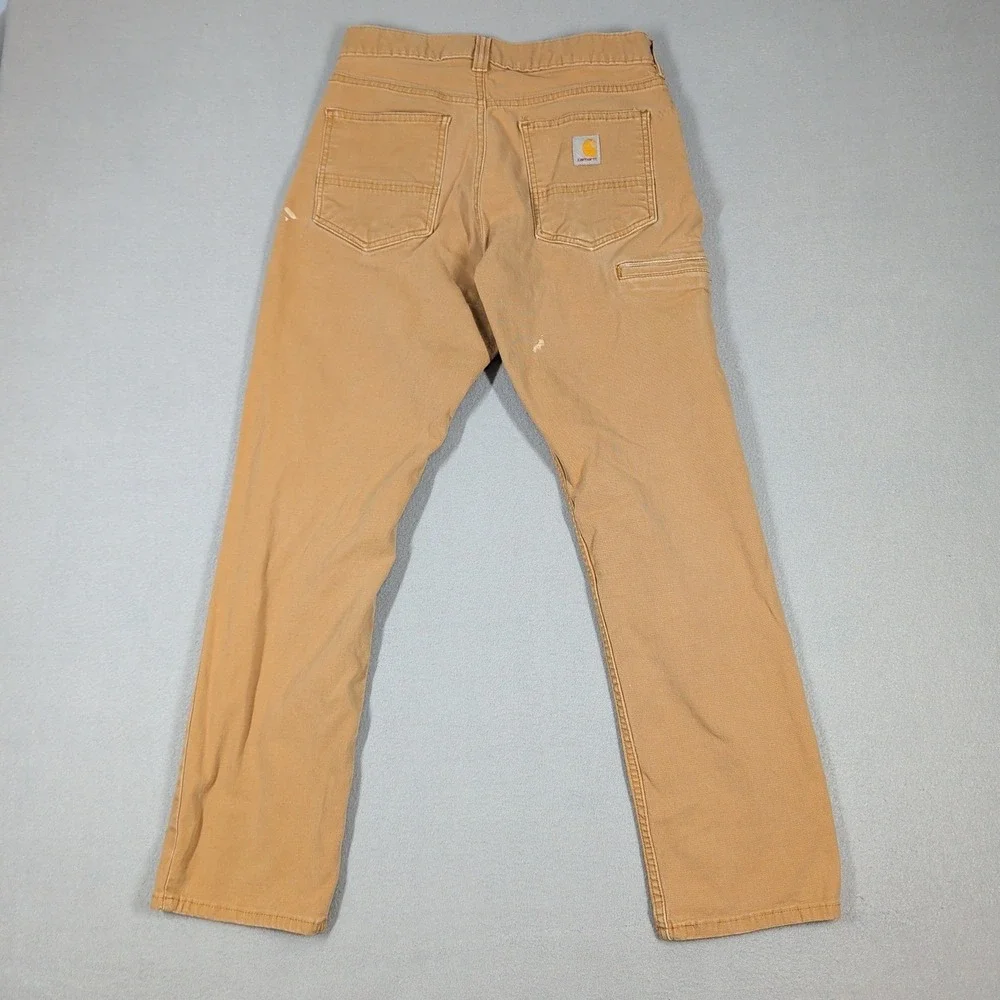 Carhartt Work‎ Pant Mens 31x32 Tan Rugged Flex Relaxed Fit BN2517-M Distressed